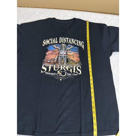 Sturgis Motorcycle Bike Rally Races 2020 COVID Social Distancing 2 Sided Tee XL - Picture 12 of 13